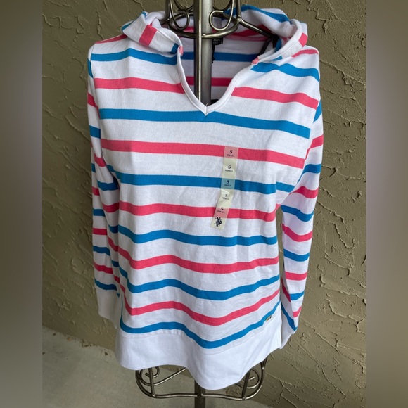 NWT U.S. Polo Assn Striped hoody Size small - Picture 2 of 13
